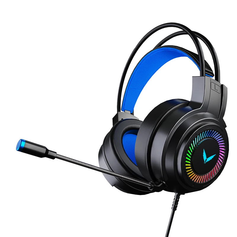 

Gaming Headsets Gamer Audiophile Headphones Surround Sound Stereo Wired Earphones USB Microphone Colourful Light PCLaptop