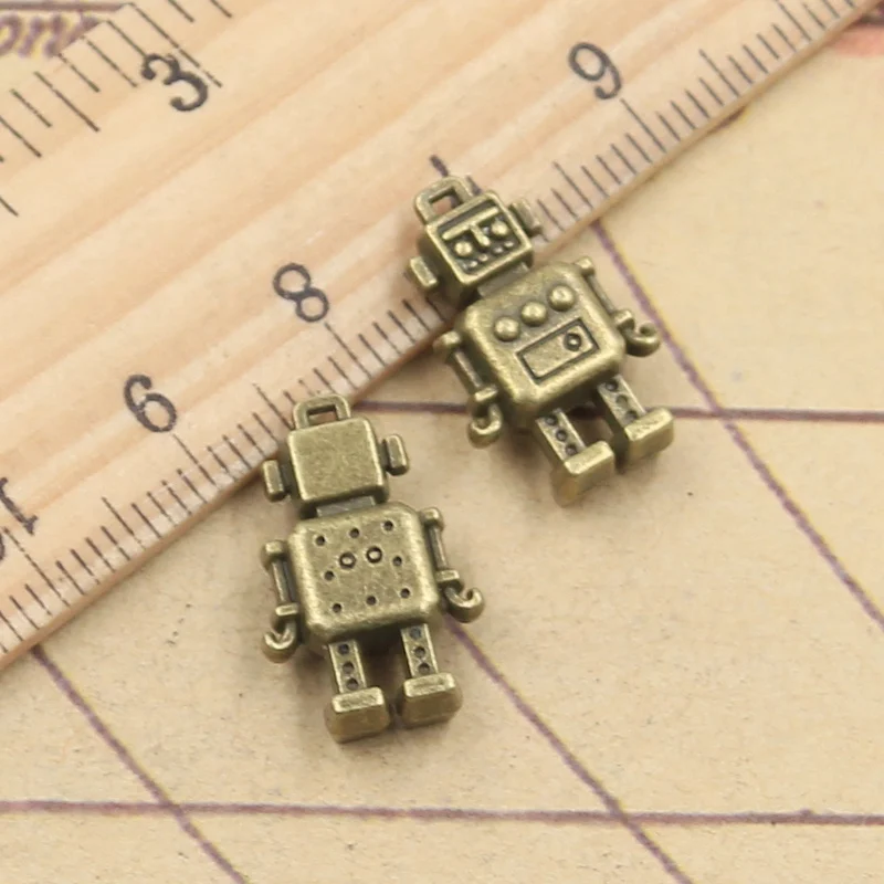 10 шт. Подвески механический робот 18x11x4mm тибетская бронзовая из серебра под