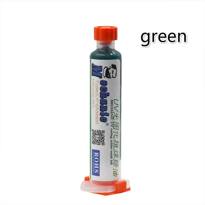 

Green UV Curable Solder Mask 10CC For PCB BGA Circuit Board Protect Soldering Paste Flux Cream Welding Fluxes Oil
