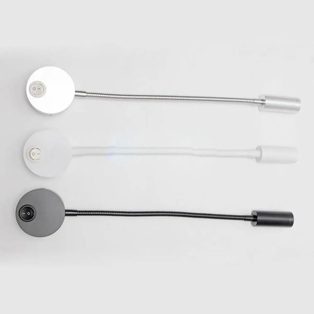 

3W LED Hose Wall Lamp With USB Charging Port Modern Fashion Book Lamps Flexible Family Hotel Bedside Reading Lights
