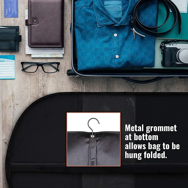

Hanging Garment Bags for Storage and Travel - Suit Bag, Dress Shirt, Coat and Dress Cover with Window & Zipper Set 5 Pcs
