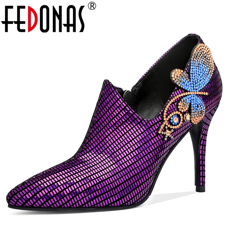 FEDONAS/элегантные женские туфли лодочки с закрытым носком Сезон весна осень