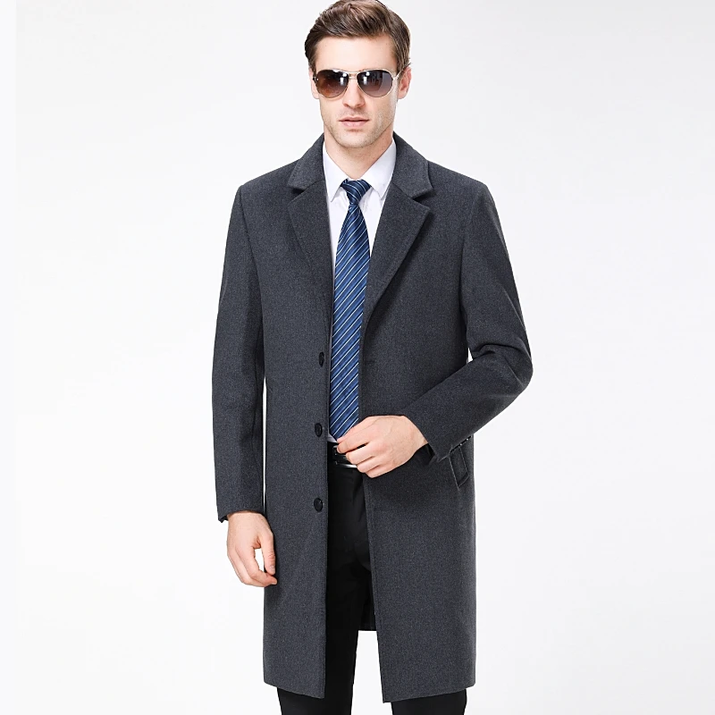 

parka Men's Woolen Coat Long Jackets Slim Overcoat Warm Collar Business Mens Windbreaker Winter casual Wool high quality
