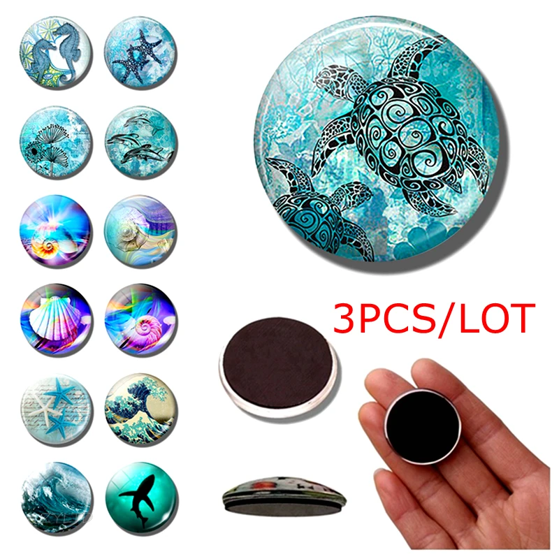 Магнит на холодильник в виде морской черепахи стеклянный кабошон магниты