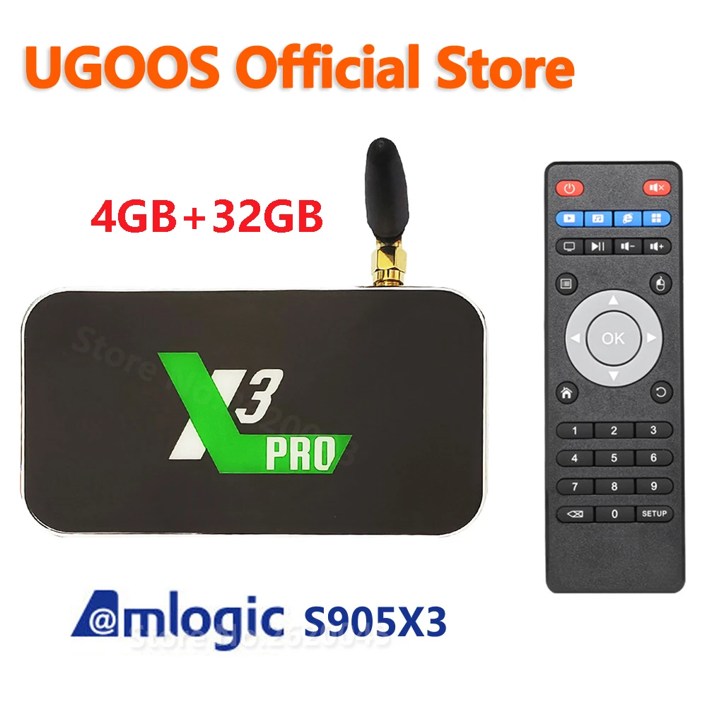 Популярная смарт тв приставка UGOOS X3 PRO Amlogic S905X3 Android 9 0 2 гб 4 DDR4 16 32 ROM 4G 5G wi fi 1000M Bluetooth