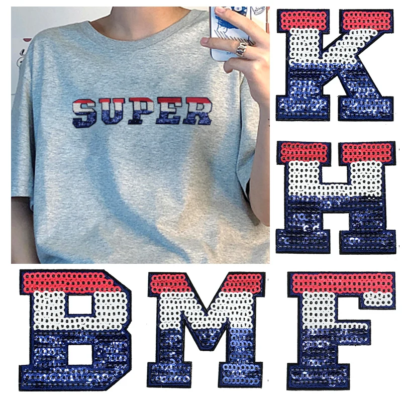 Железные буквы с блестками для одежды нашивки именем наклейки надписью сделай