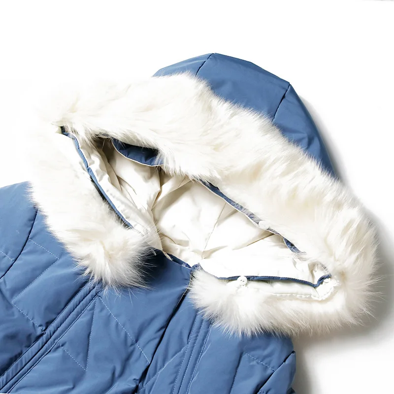 

Women's Down Jacket 2020 Korean Mid-Length Style Simple And Fashionable Contrast Color Hooded Loose Straight Thick Warm Jacket