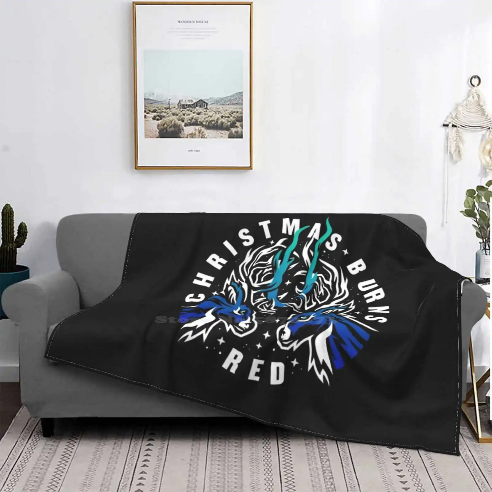 

Christmas Burns Red Blanket Soft Warm Travel Portable Blanket Deathcore Core Metalcore Nu Metal Hardcore Metal Death Metal