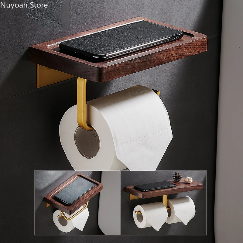 

Solid Wood Tissue Holder Creative Bathroom Golden Toilet Roll Holder Toilet Paper Box Toilet Paper Holder Bathroom Decoration