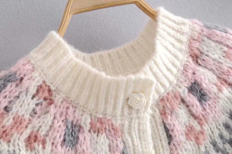 Винтажные шикарные женские свободные свитера в стиле бохо с глубоким V-образным