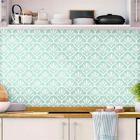 blue and white damasks trellis fan self adhesive prepasted wallpaper peel and stick wallpaper wall mural furniture stickers