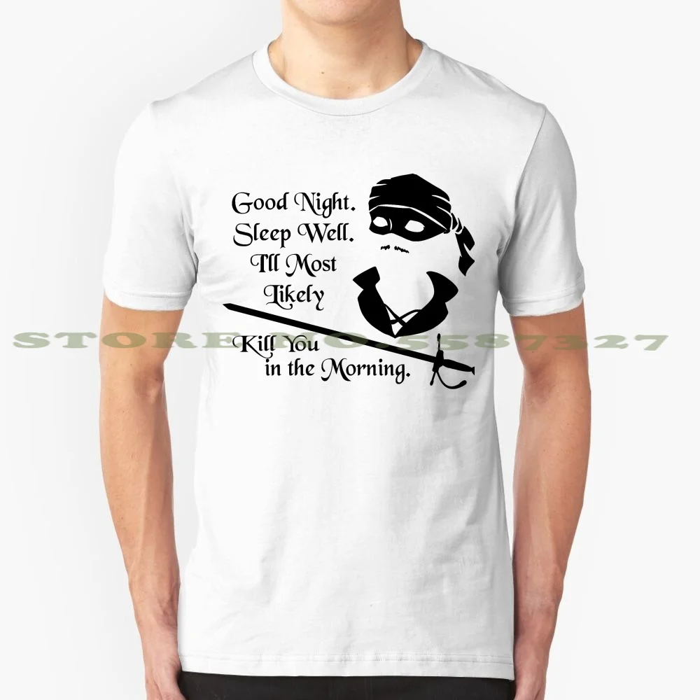 Спокойной ночи черный белый цвет футболка для мужчин и женщин в стиле Принцесса