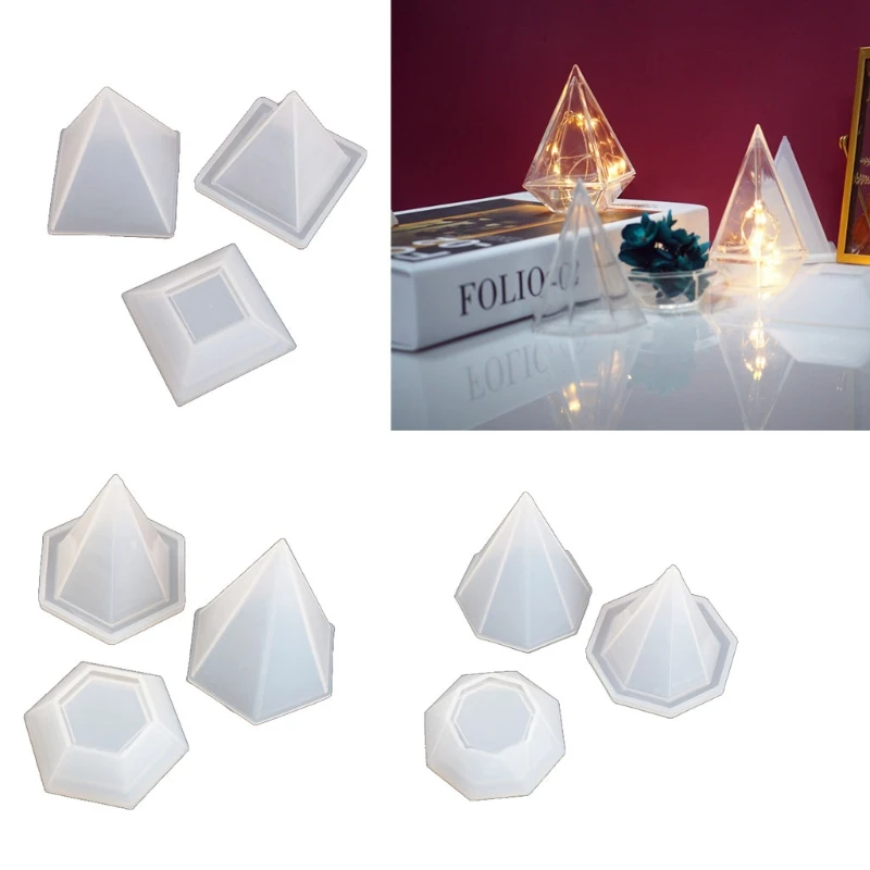 

2021 New Diamond Box Resin Mold with Lids Storage Silicone Resin Casting Molds Art Crafts