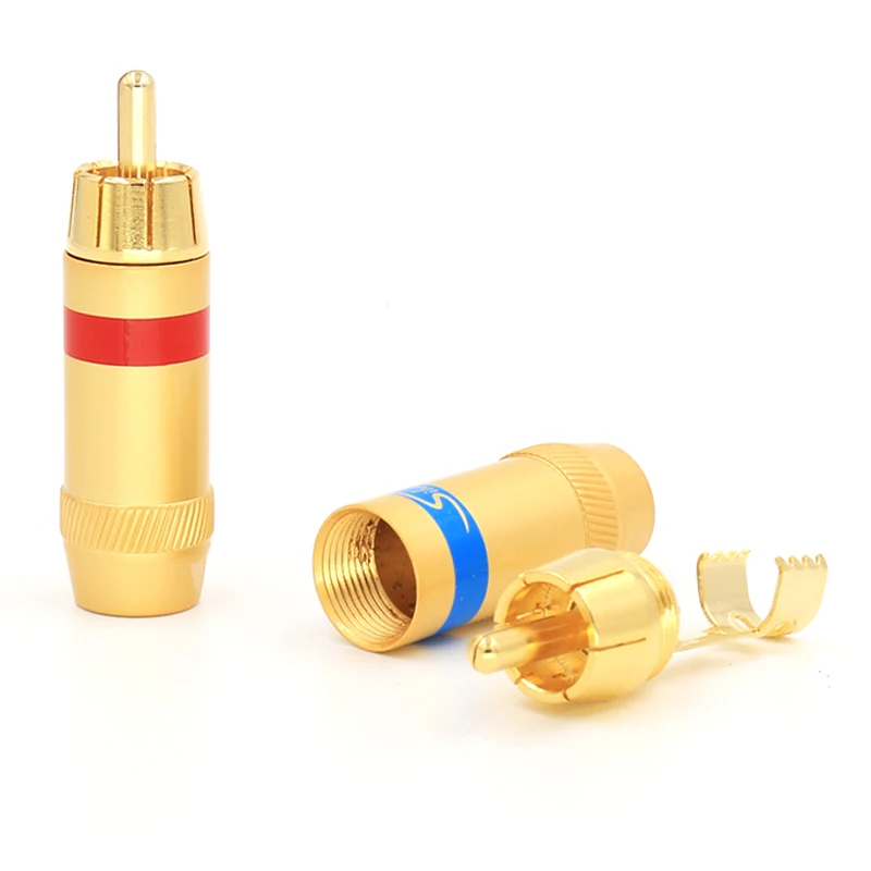 

2 Pair silverlink Male RCA Plug ,Wire Solder Audio plug,Video Gold Plated Connector