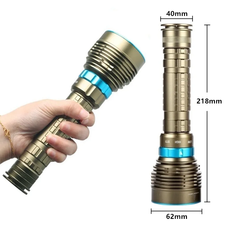 

35000Lm P50 Underwater 100m Scuba IPX8 Waterproof Profession 7LED Diving Flashlight 18650 Amphibious Hunting Dive Fill Light DX7
