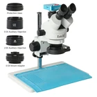Цифровая видеокамера 38MP 2K USB HDMI, 3,5x-90X симуль-фокусный Тринокулярный стереомикроскоп для пайки телефонов, инструмент для ремонта печатных плат