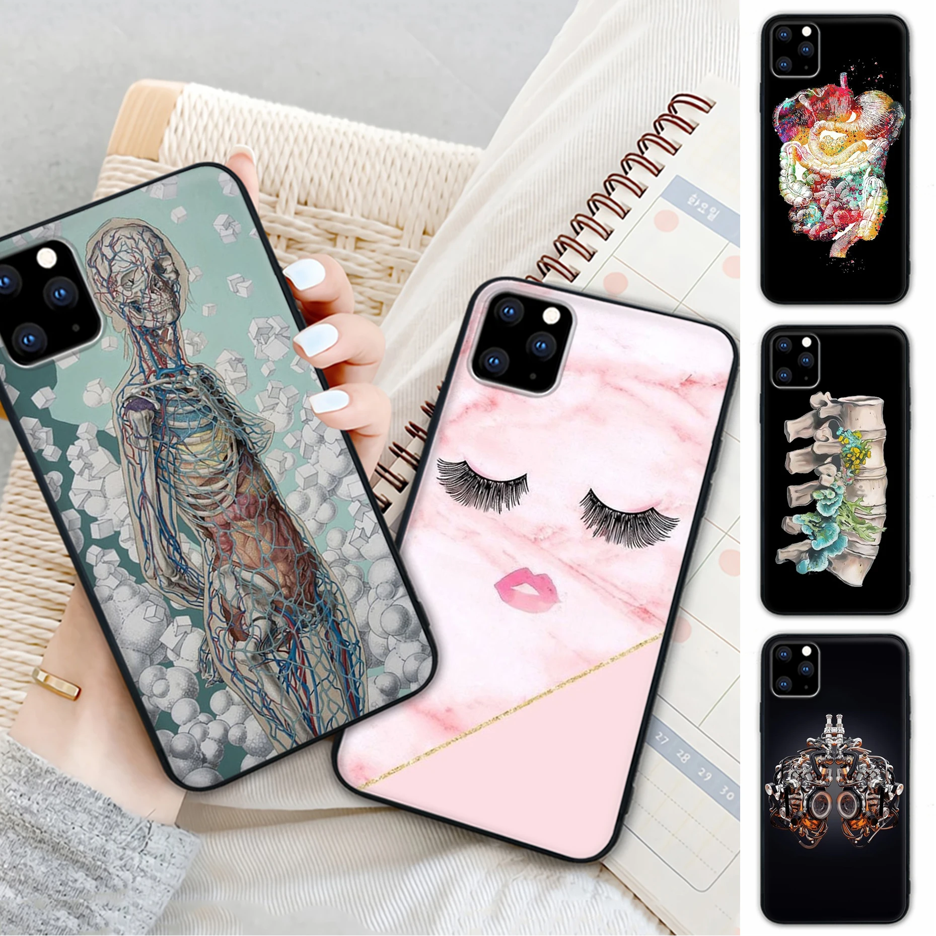 

Factory Direct Art Human Organs Mobile Telephone Case For Huawei P40 P30 P20 Pro P 10 P9 Lite 2016 2017 P Smart 2019 2020 Cover