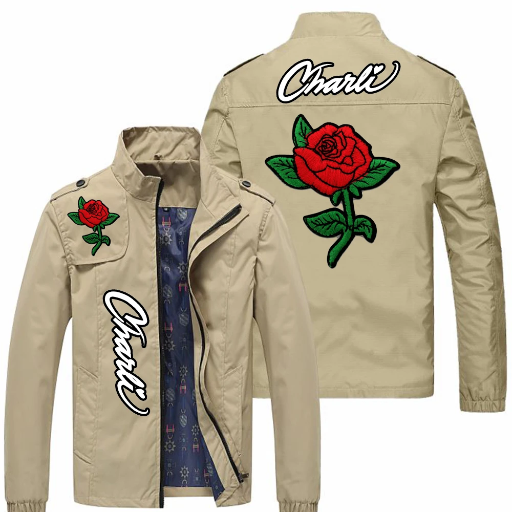 

2021 New Spring And Autumn Boys High Quality Fashion Handsome Motorcycle Jacket, Personalized Printing Zipper Jacket Zize M-5XL
