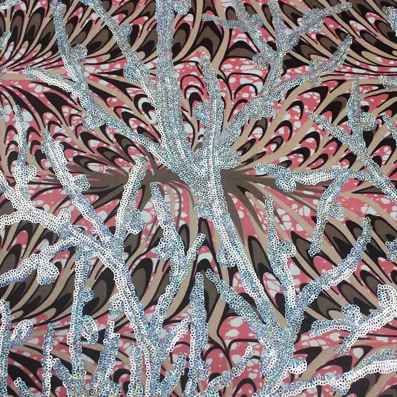 

2021 New Guaranteed African Printed Wax fabric With Sequins Veritable Ankara Ghana Patchwork Sewing Cloth Nigerian Tissue