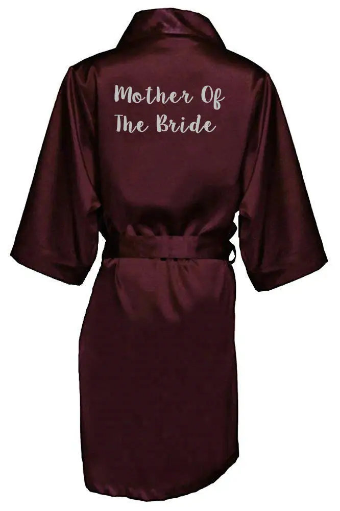 burgundy mother brid Новинкасвадебные халаты для невесты, подружки невесты, для мамы, сестры невесты, свадебный подарок, кимоно, атласные халаты - Цвет: burgundy mother brid