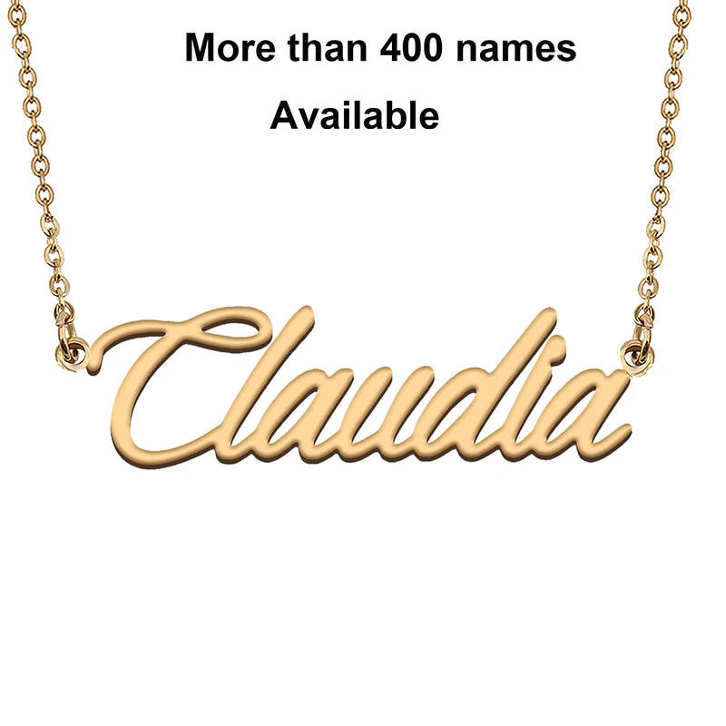 

Cursive Initial Letters Name Necklace for Claudia Birthday Party Christmas New Year Graduation Wedding Valentine Day Gift