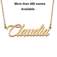 cursive initial letters name necklace for claudia birthday party christmas new year graduation wedding valentine day gift