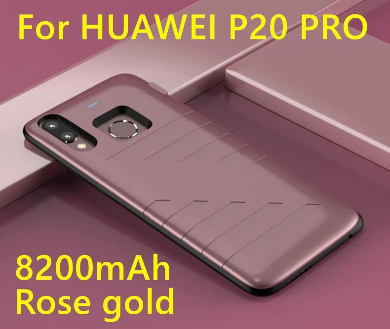 P20 pro Rose Чехол для зарядного устройства для huawei P20 Pro 6800/8200 мАч Внешний аккумулятор внешний аккумулятор чехол для зарядки для huawei P20 чехол для аккумулятора - Цвет: P20 pro Rose
