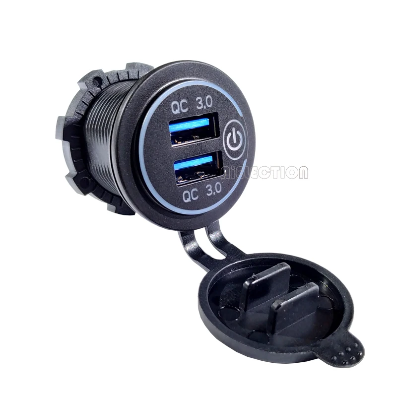 Зарядное устройство QC3.0 DIY с двойным USB переключателем автомобильное зарядное 60