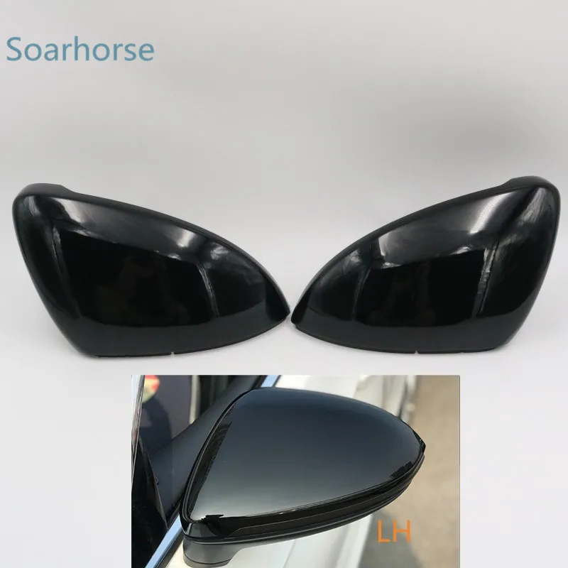 Одна пара черный глянец боковая дверь крыло зеркальное покрытие зеркало заднего