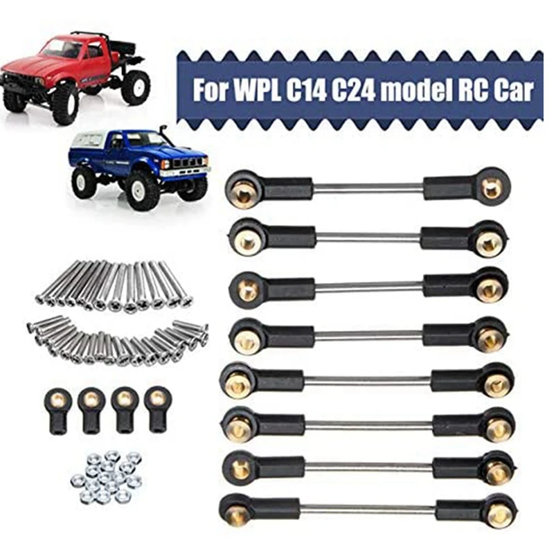 

2 Set RC Car Part: 1 Set Car Metal Servo Fixed Mount Bracket Kit & 1 Set Metal Suspension Toe Link Tie Rod Set
