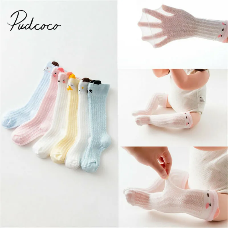 Гетры для новорожденных девочек дышащие длинные чулки с бантом и помпоном