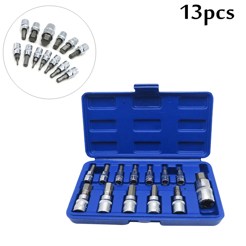 13 шт. Набор торцевых головок с шестигранной шлицевой головкой Электропривод Dr