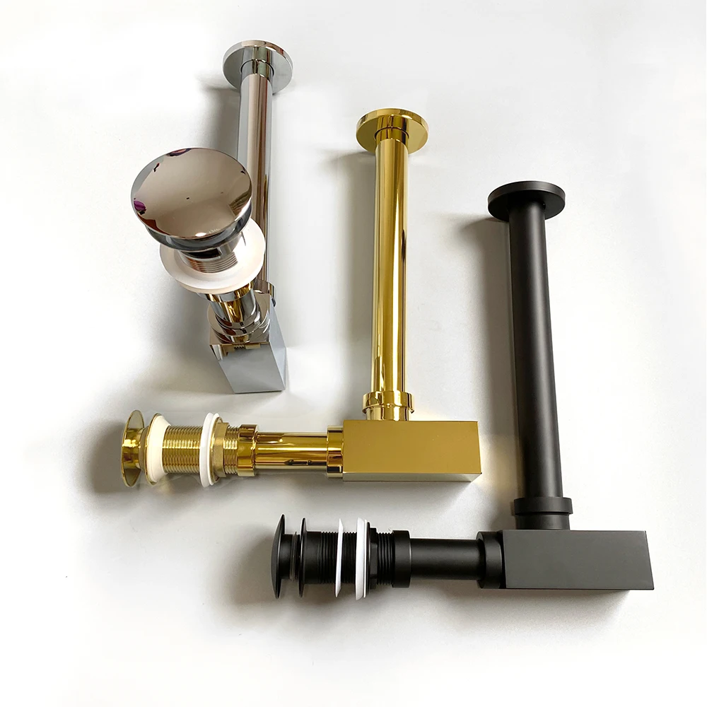 

Basin Bottle Trap Drain With Sink Pop Up Siphon For Bathroom Euro Mordern Fixture Golden Black P-trap Hose For Home Renovation