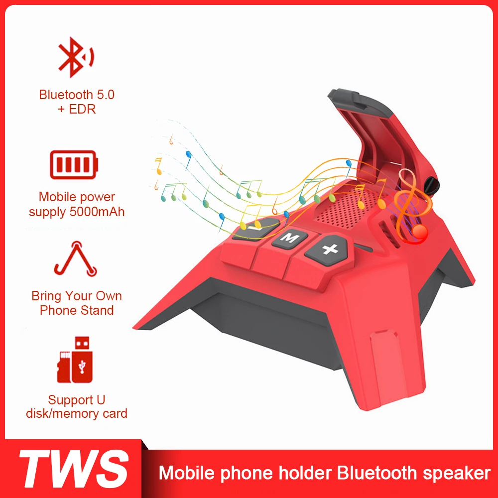 

Мобильный телефон держатель динамика беспроводной Bluetooth 5,0 + EDR динамик TWS динамик 5000 мАч источник питания для iOS Android системы