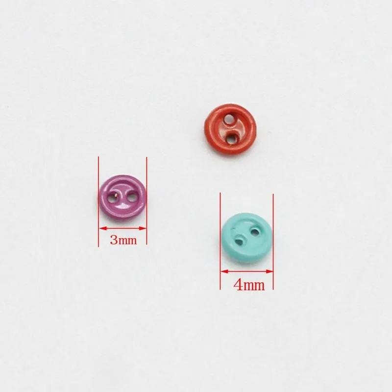 

20 pcs/bag 3mm4mm super small mini buttons b baby clothes color alloy metal Sewing buttons Accessories two-eye buttons Clot G8U9