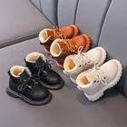 Теплые детские модные ботинки, зимние шерстяные ботинки для девочек-подростков, зимние ботинки для больших мальчиков, кроссовки из искусственной кожи, детские ботинки