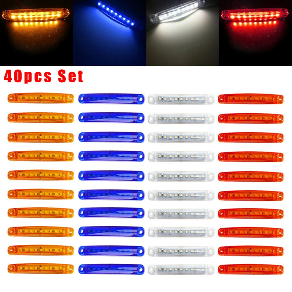 

9-LED Lights Lights 40PCS 24V 9LED 40Pcs Sealed Indicator Lamps Marker