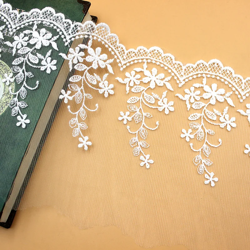 Водорастворимая кружевная вышивка белого и черного цвета мягкие украшения для