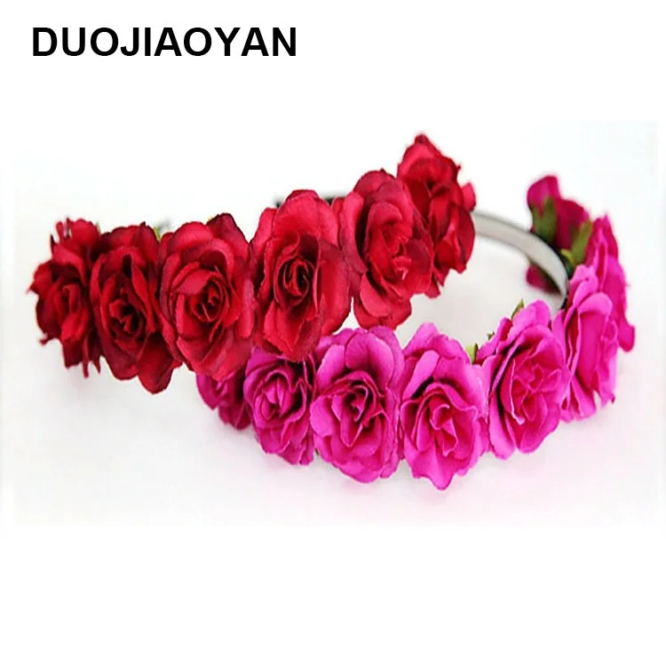 

Europe And The United States The Bride Wedding Headband Simulation Small Roses Vacation Spot Wholesale Cloth Headdress