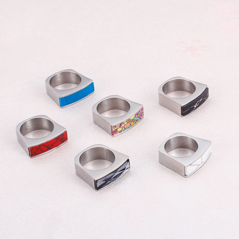 Dicotic новые богемные Красочные камни кольца для женщин размер 6 10 Нержавеющая