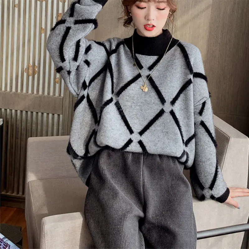 Женский свитер с высоким воротом осенняя и зимняя Новинка большой размер