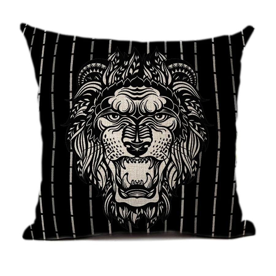 Tiger Throw Pillowcase 45x45cm Striped Geometric Background Pattern Decoration Zebra Red/black Yellow Car Sofa Cushion Cover | Дом и сад