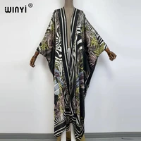 winyi kimono 2021 european popular sexy beach robe clothes for women free size boho encrypt high quality holiday party kaftan