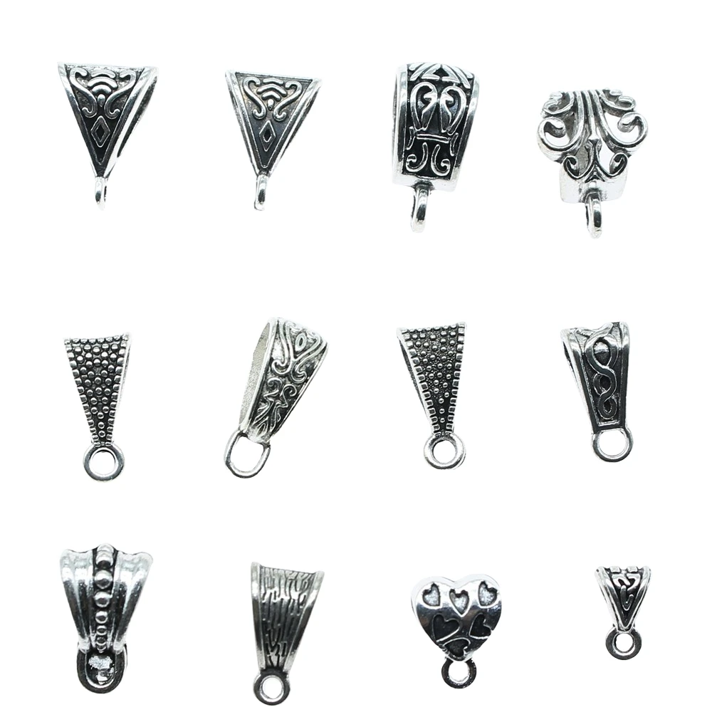 

20pcs Connector Charms Bail Beads Antique Silver Color Bail Beads Charms Jewelry Findings DIY Bail Beads Charms Connector