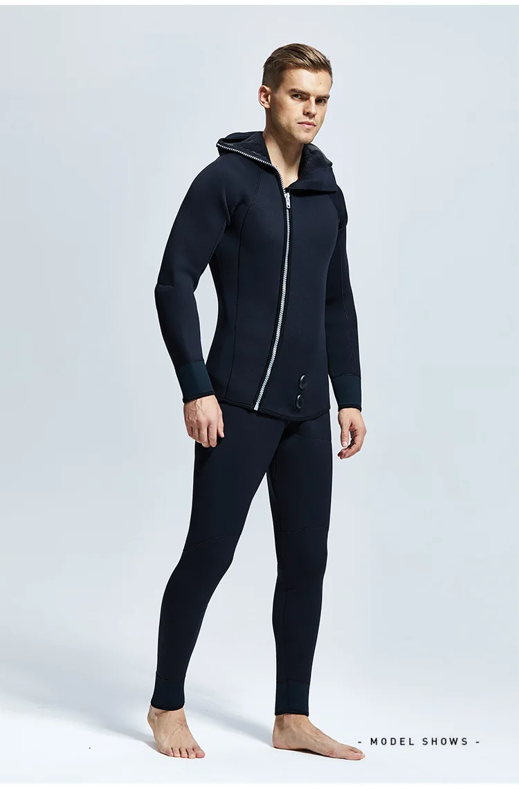 Мужской непродуваемый комбинезон для подводной охоты с капюшоном 5 мм| |