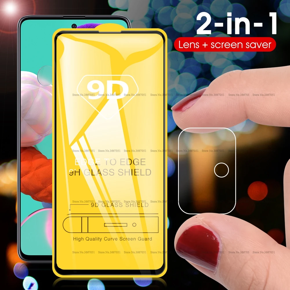 Полное покрытие Защитное стекло для samsung Galaxy A51 A71 пленка переднего стекла SM-A515F A515