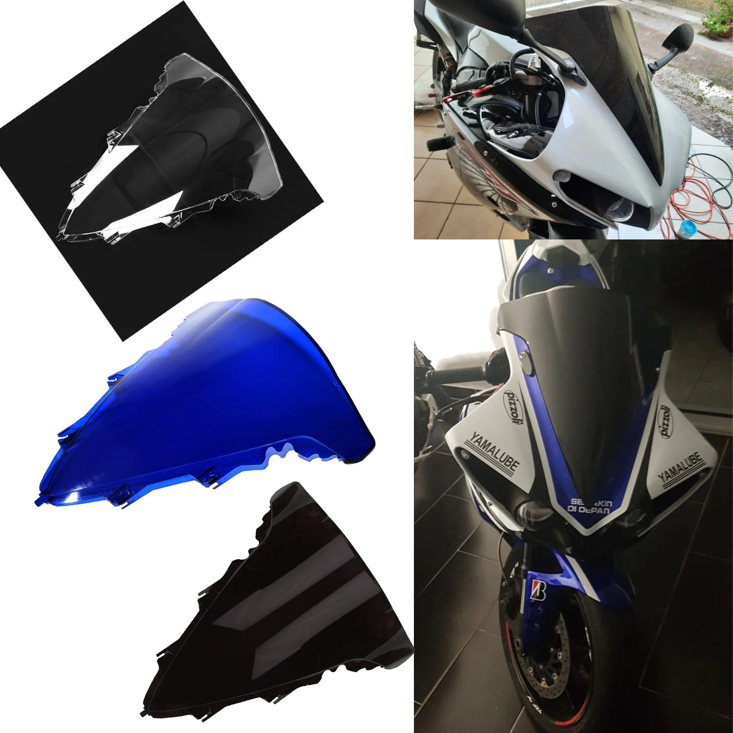Motorcycle ABS Windshield Windscreen Double Bubble For Yamaha YZF 1000 R1 2009 2010 2011 2012 2013 2014