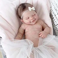 55cm reborn girls soft body cute smiley newborn girl doll baby full silicone p15c