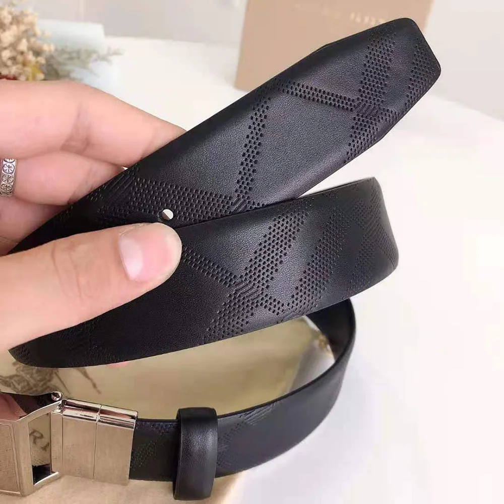 

Top 3.4Cm Adjustable Genuine Leather Black Belts For Men Belts Jeans Fashion Luxury Classic Brand Designer Belt Gifts Box