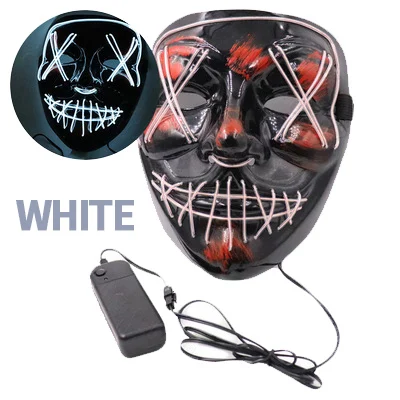 

New Halloween horror glowing LED mask scary Halloween cold light mask full face